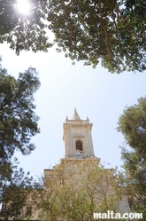 Steeple of the Old Church from the Train Station's garden of Birkirkara