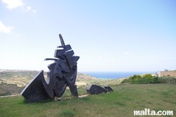 Nice statue in Nadur with views in gozo