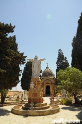 Statue and chapel in the Naxxar Cemetery