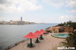 Sliema's Indepedant garden and Portomaso in the distance
