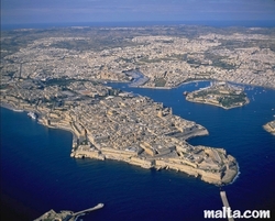 aerial view of Valletta