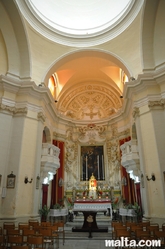 Inside the St James Church in Zurrieq