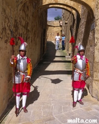 Knight costumes during a celebration in the citadella of Victoria in gozo