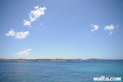 blue sea at Hondoq Bay Gozo