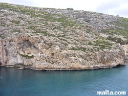 Cliff above the xlendi bay