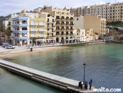 Xlendi bay and seawall Xlendi bay and seawall