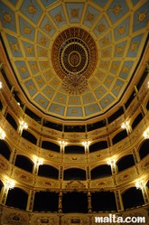 Stalls and celing of the manoel theatre valletta