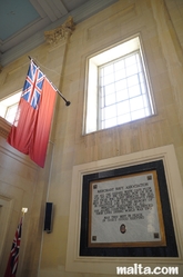 merchant navy flag and plate in St Paul Anglican Church Valletta merchant navy flag and plate in St Paul Anglican Church Valletta