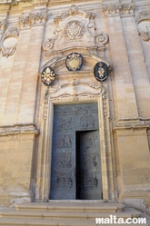 Entrance door to the St george Basilica of Victoria gozo Entrance door to the St george Basilica of Victoria gozo