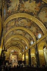 golden nave in St. john's cathedral valletta