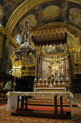 main altar in St. john's cathedral valletta