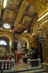 perspective on main altar in St. john's cathedral valletta