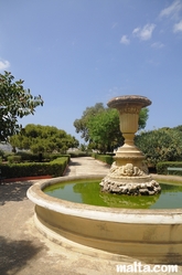 Fountain inside the Argotti Botanical park in Floriana