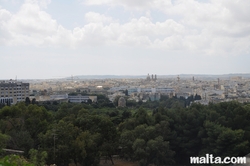 Pieta and hamrun from the Argotti Botanical park in Floriana