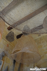 pyramidal fishing nets at folklore museum victoria Gozo