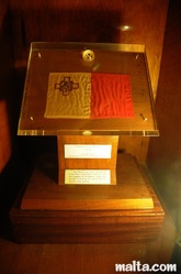 Maltese flag and moon rock  natural history victoria gozo