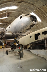 Big plain wreck in the Malta Aviation Museum