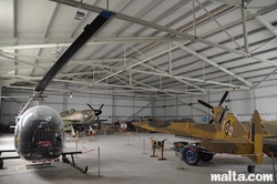 Fighters and helicopter in the Malta Aviation Museum Fighters and helicopter in the Malta Aviation Museum