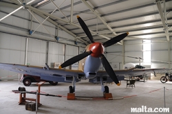 Front and helix of a fighter in the Malta Aviation Museum