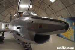 Front of a jet in the Malta Aviation Museum