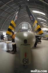 Nose of a plain in the Malta Aviation Museum