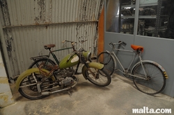 Old motorbike in the Malta Aviation Museum