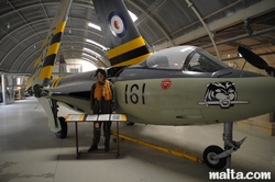 Plane and pilote in the Malta Aviation Museum