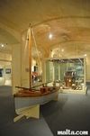 Traditional fishing boat in the Maritime Museum in Victoriosa