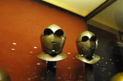 funny looking helments in the palace armoury in valletta funny looking helments in the palace armoury in valletta