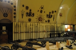 spears and cannons in the palace armoury in valletta