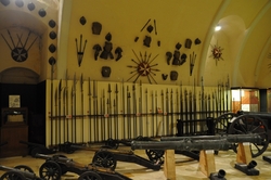 spears and cannons in the palace armoury in valletta spears and cannons in the palace armoury in valletta