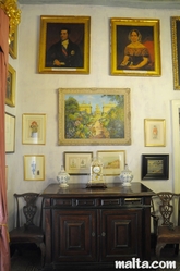Paintings in the Porphyry Room of the Casa Rocca Piccola in Valletta