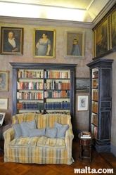 Paintings inside the Library of the Casa Rocca Piccola in valletta