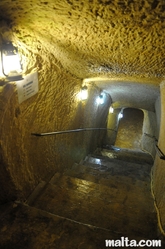 Stairs to the Big bomb Shelter in the Casa Rocca Piccola in Valletta
