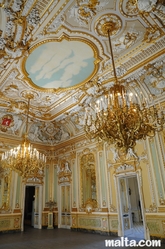 chandeliers and ceiling in Palazzo Parisio