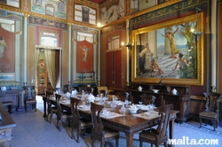 dinner table in Palazzo Parisio