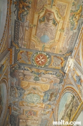 ceiling in the Grandmaster Palace in Valletta