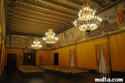conference hall in in the Grandmaster Palace in Valletta