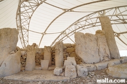 Outside erected stones in the Hagar Qim Temples
