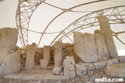 Outside erected stones in the Hagar Qim Temples Outside erected stones in the Hagar Qim Temples