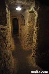 corridor of the St Paul's Catacombs in Rabat