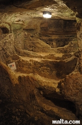 different burial areas in the St Paul's Catacombs in Rabat