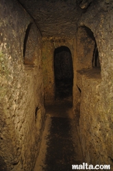 passage of the St Paul's Catacombs in Rabat