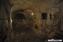 rooms in the St Paul's Catacombs in Rabat