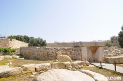 entrance and wall of tarxien temples entrance and wall of tarxien temples