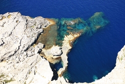Aerial view of the Blue hole Dwejra