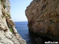 cliff and sea near blue grotto