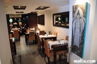 Main dining room and decoration of Serafino Restaurant