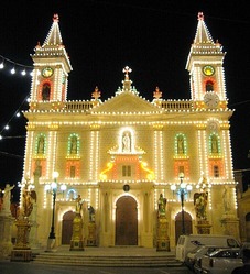 faccata-parish-church-san-gorg-qormi decorated for festa faccata-parish-church-san-gorg-qormi decorated for festa