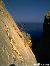 abseiling in the Cliff in Malta